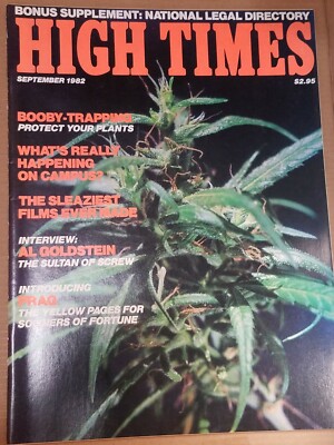 HIGH TIMES BOOBY TRAPPING VINTAGE SEPT 1982 MARIJUANA MAGAZINE NOS