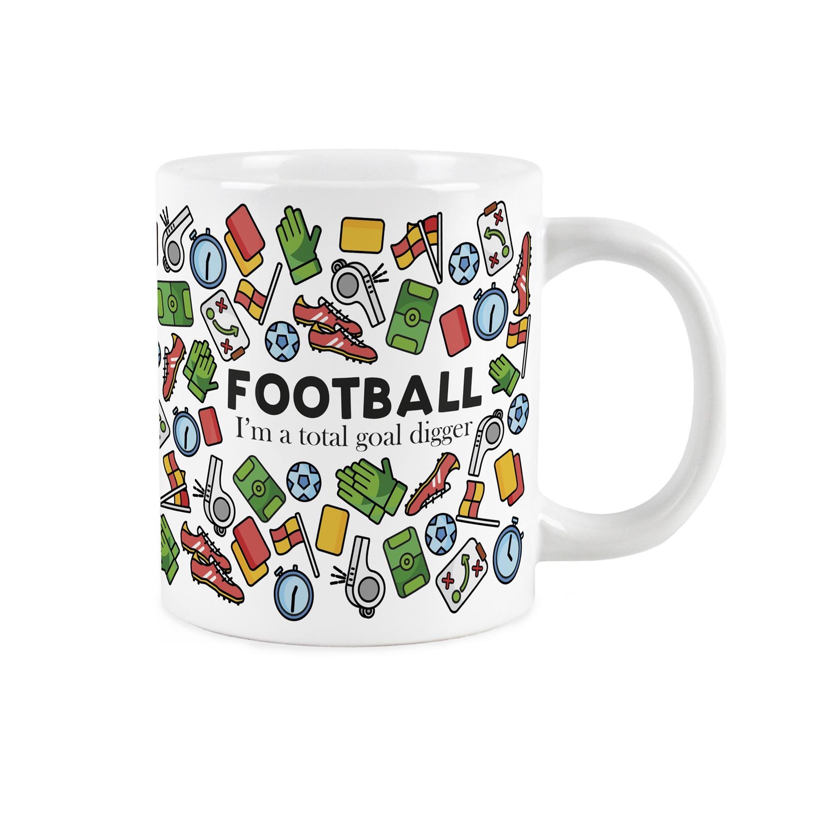 Football Print Novelty Jumbo Mug - Extra Large Cup Gift for Footy Fans