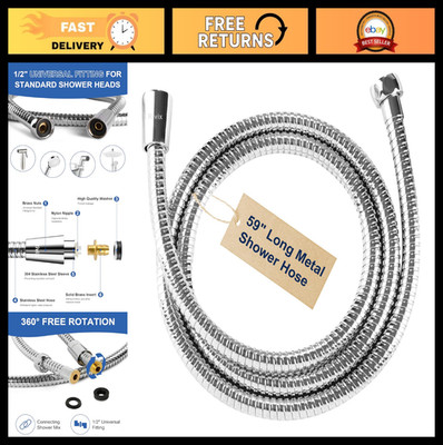 Extra Long 59'' Shower Hose, Kink-Free Stainless Steel Handheld Replacement, Dura