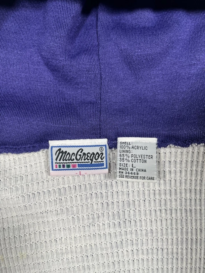 MacGregor Sudadera con Capucha Para Hombres Grande Púrpura Cremallera Completa Térmica Forrada con Gofres Sudadera Foto 3 de 4