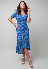 Jessica London Women's Plus Size Stretch Knit Flounce Hem Maxi Dress
