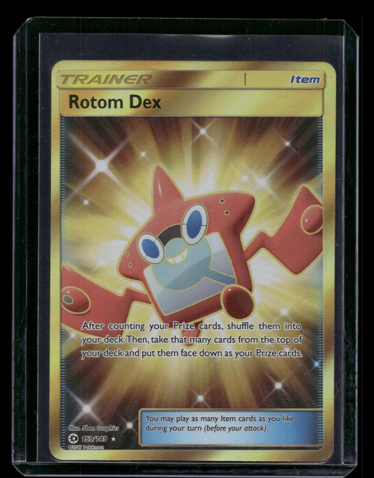 Rotom Dex 159/149 - Holo Secret Rare Sun & Moon Base Set Pokemon Card - NM/M
