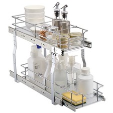 2-Tier Wire Pull Out Cabinet Under Sink Organizer 8.5"W x 21"D x15.2"H
