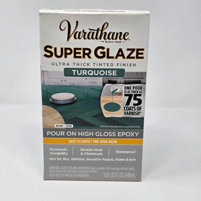 Varathane 369293 Super Glaze Pour-On High Gloss Epoxy  Quart Turquoise