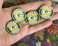 4 Pce GREEN BAY Football Team Silicone Focal Beads DIY Jewelry Beadable Pens 