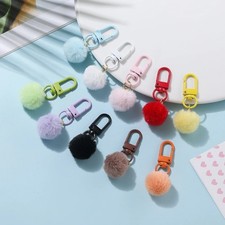 Keyring Soft Faux Fluffy Rabbit Fur HandBag Pendant Charm Pompom Keychain Charm