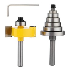 JTTJDB 1/4-Inch Shank Rabbet Router Bit with 6 Small, Silver and yellow
