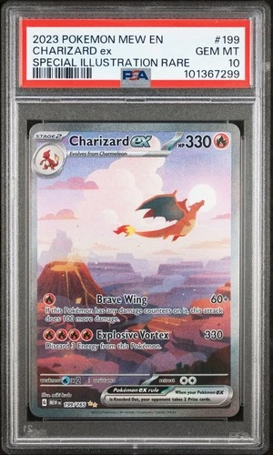 Pokémon TCG Charizard EX 199/165 Scarlet Violet 151 English Card PSA 10 GEM MINT