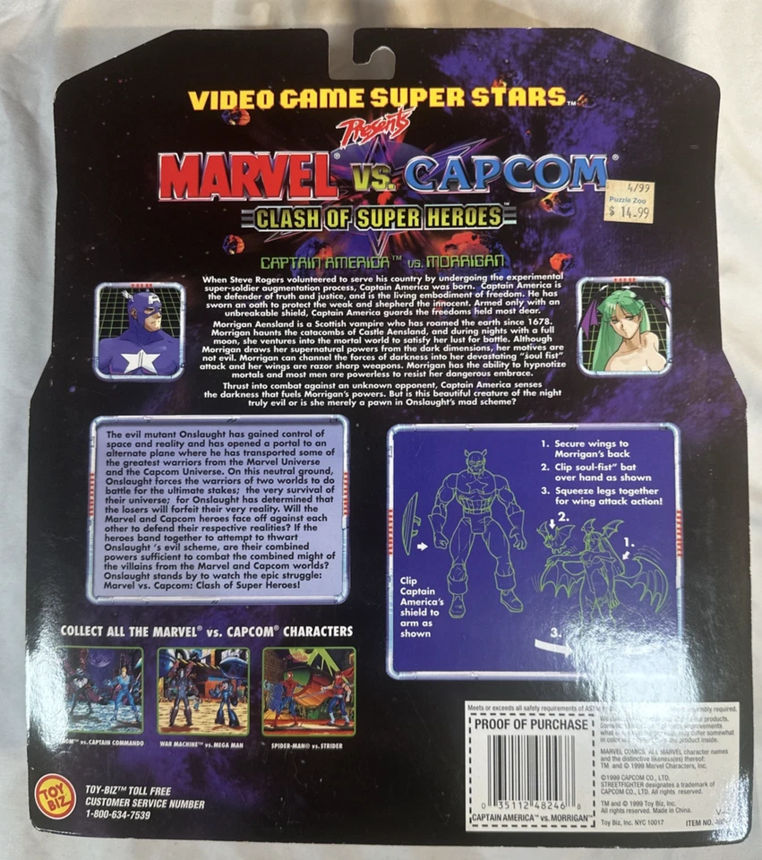 ToyBiz Marvel vs Capcom Choque de Superhéroes Capitán América Vs Morrigan (38M) Foto 2 de 4