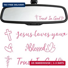 6 Pcs Trust in God Rearview Mirror Stickers, Christian Car Decals Vinyl Sticker,