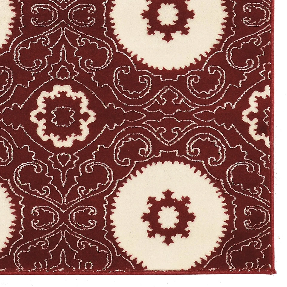 Linon Prisma Karma Polypropylene 8' x 10'4" Area Rug in Red - Image 3 of 4