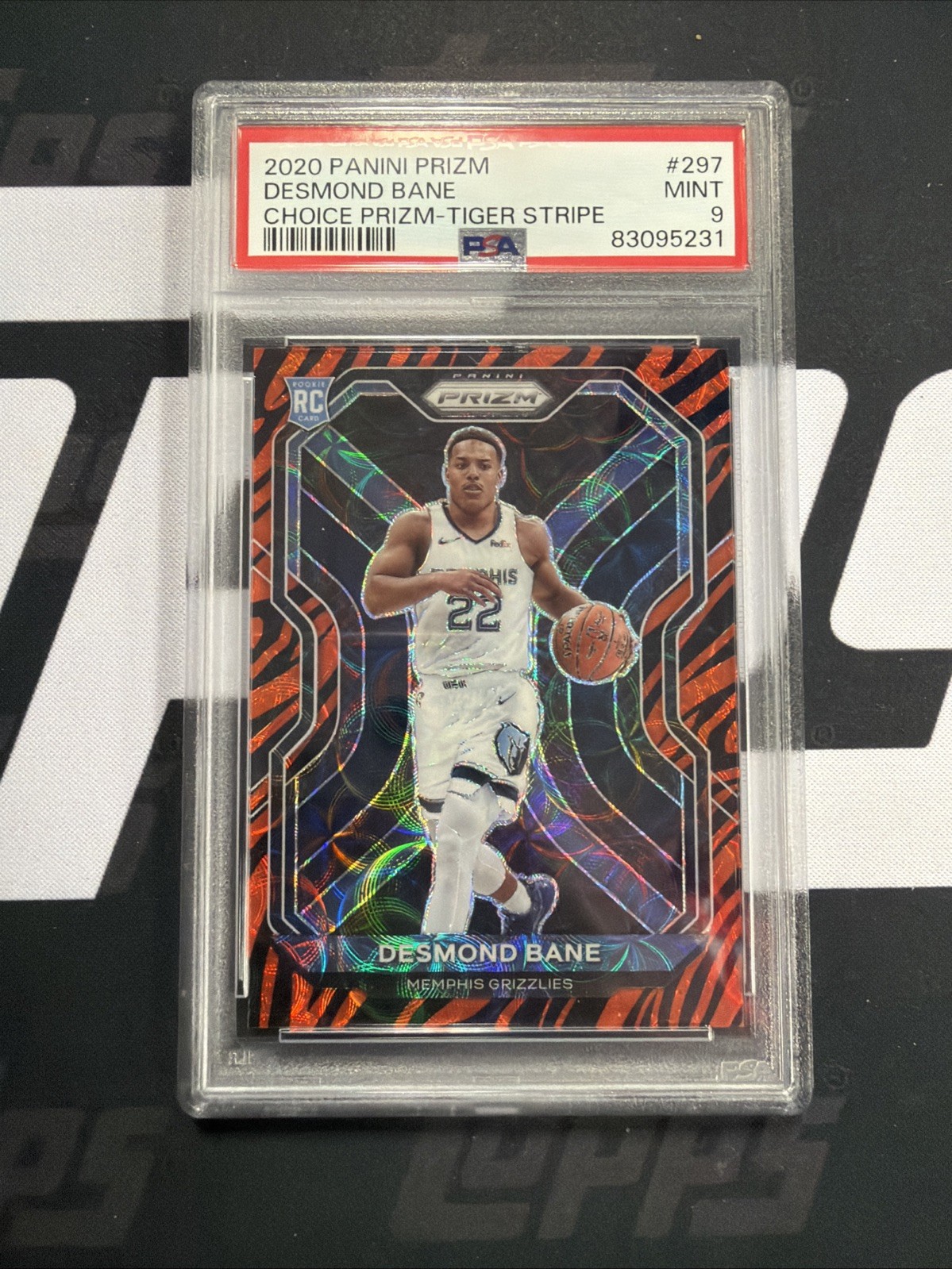 2020-21 Panini Prizm Basketball Desmond Bane Rookie Choice Tiger PSA 9 SSP
