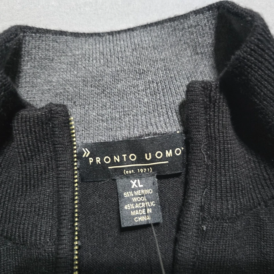 Pronto Uomo Sweater Men’s XL  Wool blend Long Sleeve 3/4 zip long sleeve - Image 4 of 4