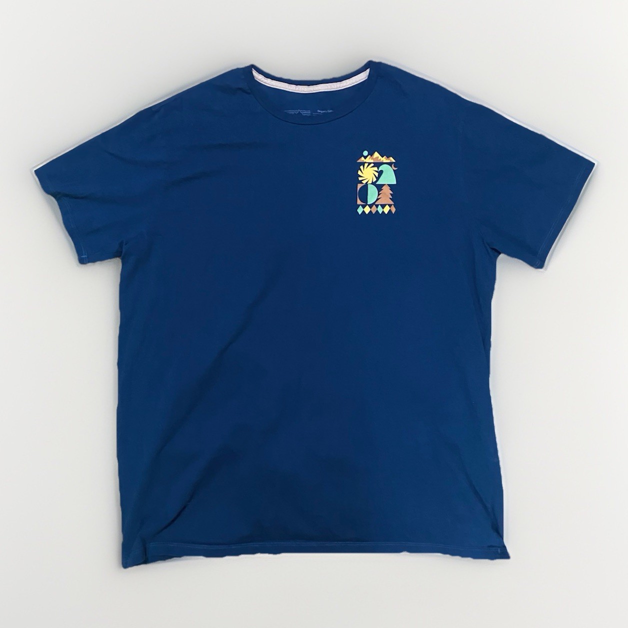 Patagonia T-Shirt Mens  Blue Spirited Seasons Short Sleeve Organic Cotton Sz XL