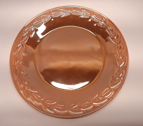 Fire King Ware Peach Luster Laurel Leaf 9" Dinner Plate Set Of 4 - Picture 4 of 8