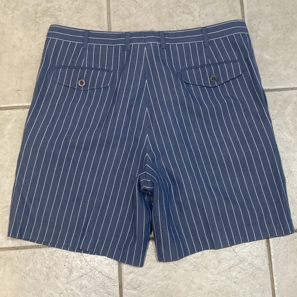 BRIONI Bermuda Shorts Size 36 Men’s Blue Striped Pleated Golf Made In Italy. A69 - Image 3 of 4