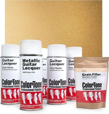 ColorTone Aerosol Finishing Set with Metallic Lacquer, Antique Gold