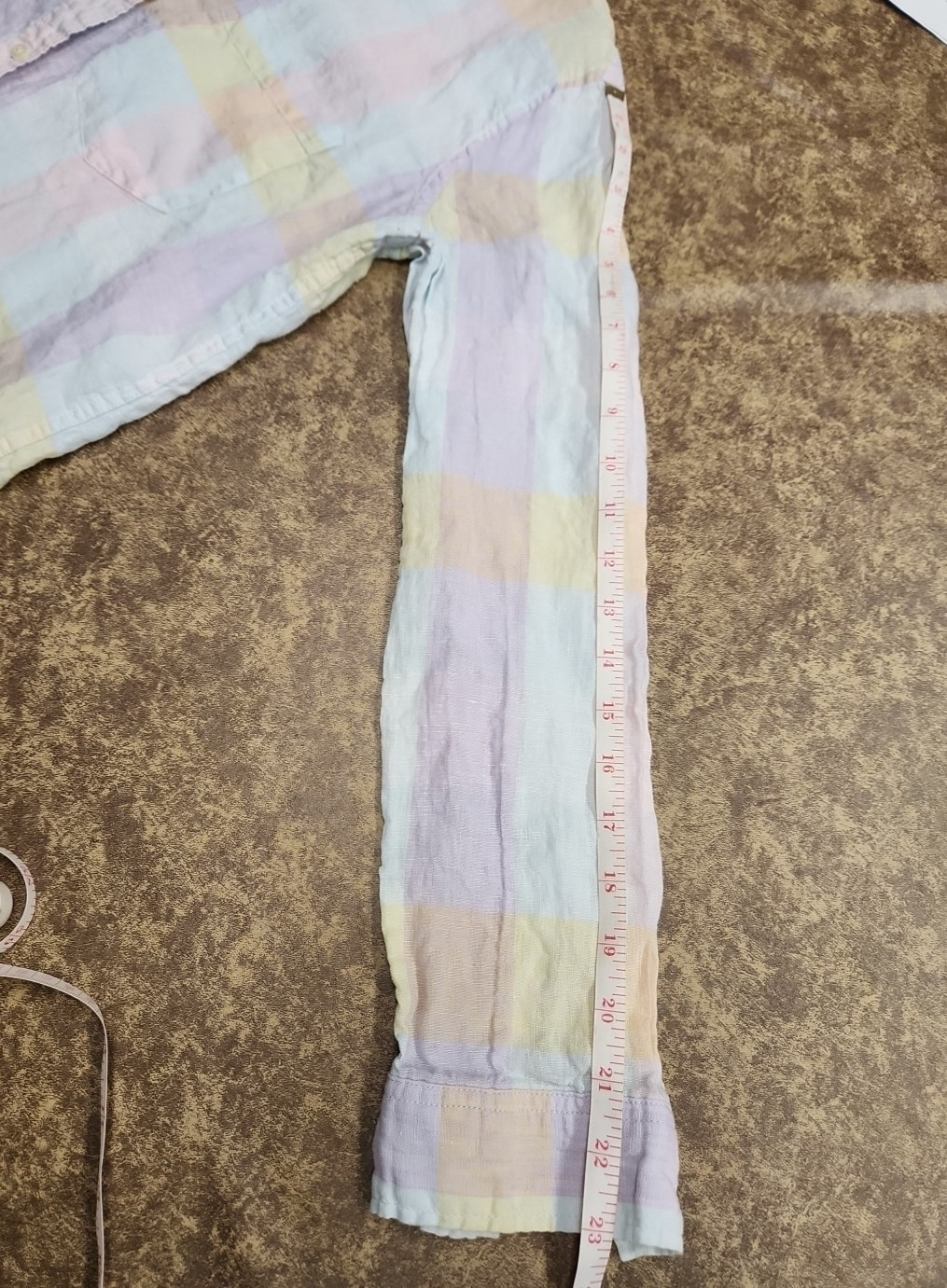 GAP Pastel Block Pattern Linen Button-Up Shirt Si… - image 9