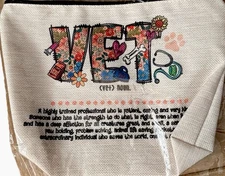Veterinarian Canvas Cosmetic Makeup Bag