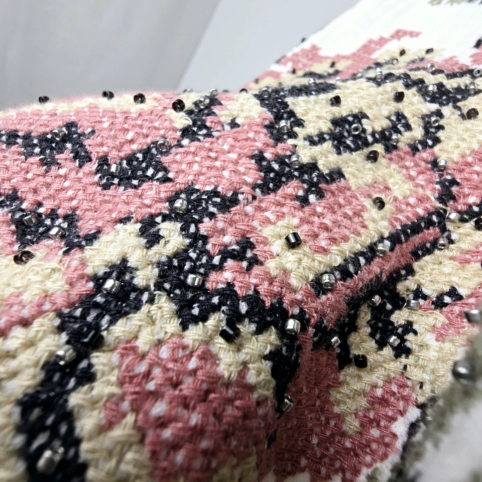 ZARA 🤍 JACKE BLUSE BESTICKT BOHO HIPPIE STICKEREI QUASTEN BAUMWOLLE - Bild 4 von 4