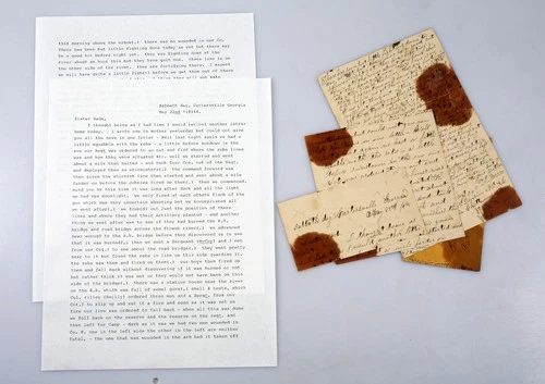 Original 1864 Civil War Letter A.J. Moon Writes Sister About Fighting In Georgia