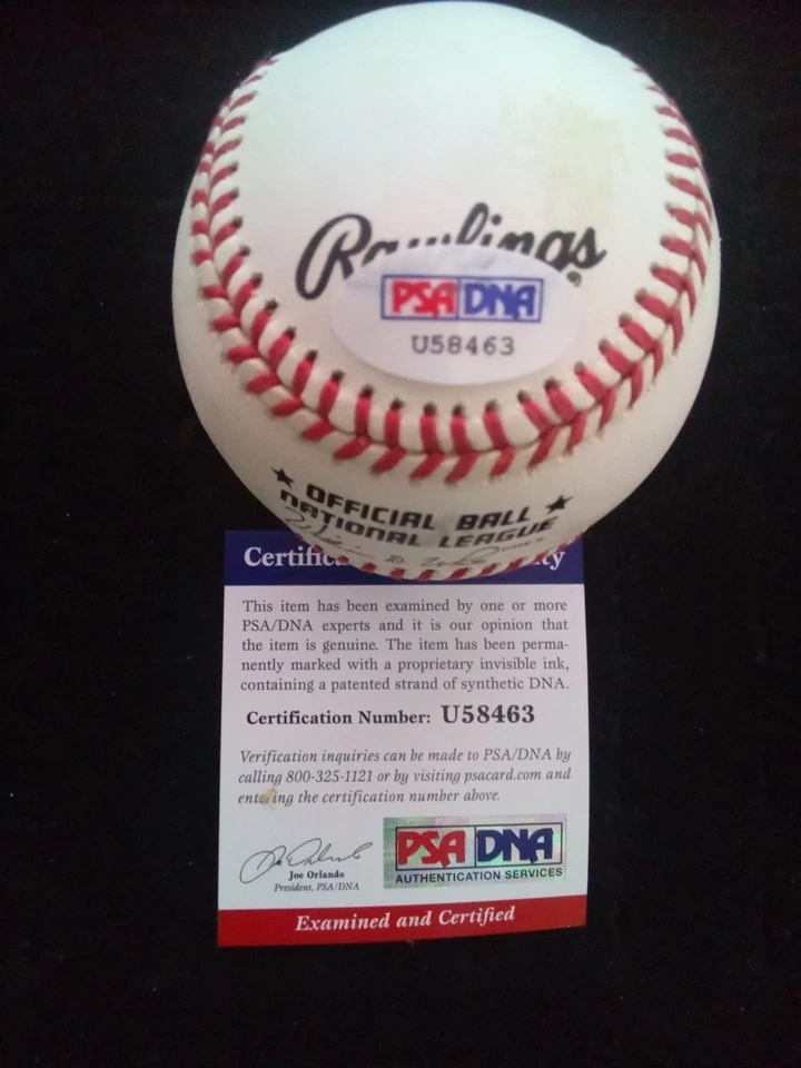 DAVE HOLLINS Autograph Baseball MLB Ball PSA COA PHILLIES ANGELS TWINS RED SOX - Image 4 of 4