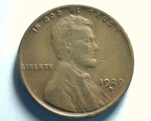 1929-D LINCOLN CENT PENNY VERY FINE+ VF+ NICE ORIGINAL COIN BOBS COINS 99c SHIP