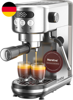 Neretva SiebträGermaschine, 20 Bar Klein Espressomaschine Edelstahl Professionel