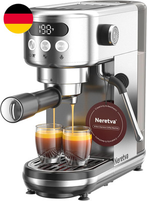 Neretva Siebträgermaschine, 20 Bar Klein Espressomaschine Edelstahl Professionel