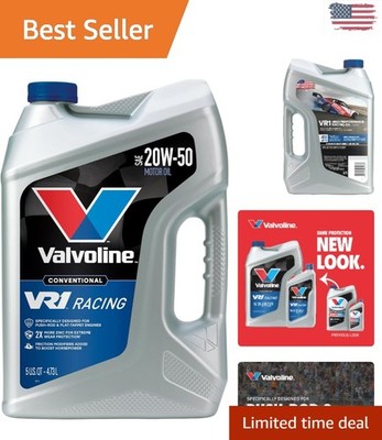 VR1 Racing Oil 5 QT - 20W-50, High Zinc Formula for Enhanced Performance