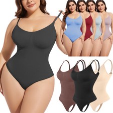 Plus Size Women's Body Shaper Bodysuit Firm Tummy Control Shapewear Slimming Top