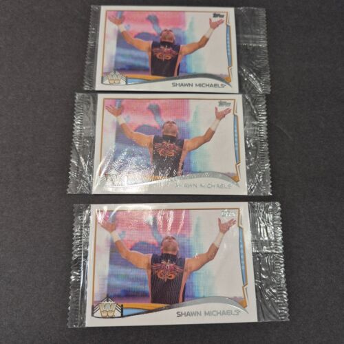 3 × WWE Topps Shawn Michaels 2014 P1 Promo Card Sealed Wrestling Wrestler Cards