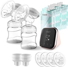 Double Electric Breast Pump Portable Rechargeable Breastfeeding Pump 9 Speed 2 M