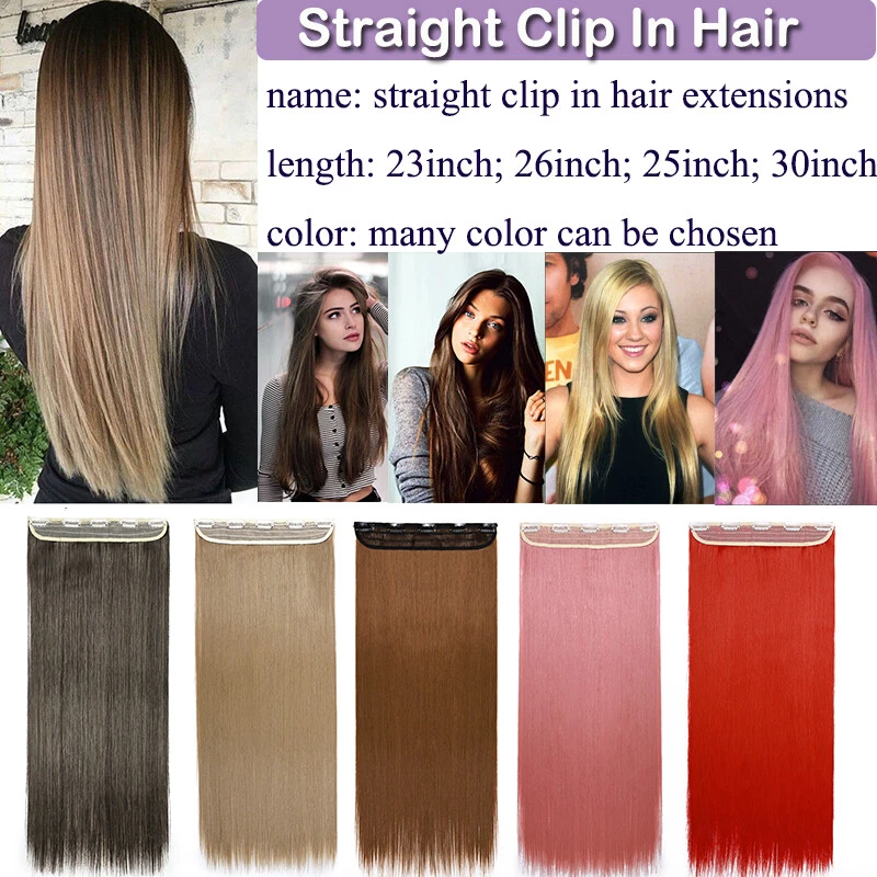 Clip largo rizado ondulado de una pieza en extensiones de cabello real como humano natural GROSOR EE. UU. Foto 3 de 4