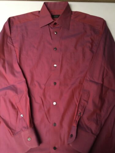ETON LONG SLEEVE DRESS SHIRT Spread Collar RED PURPLE IRIDESCENT 15 1/2 x 39 - Picture 10 of 12
