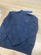 Nautica SR3704 Quarter Zip Sweater Blue Size SMALL