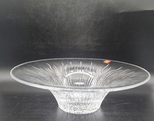 RCR Crystal Art Glass Console Centerpiece Bowl Cut Fire Flames Round 12.5"
