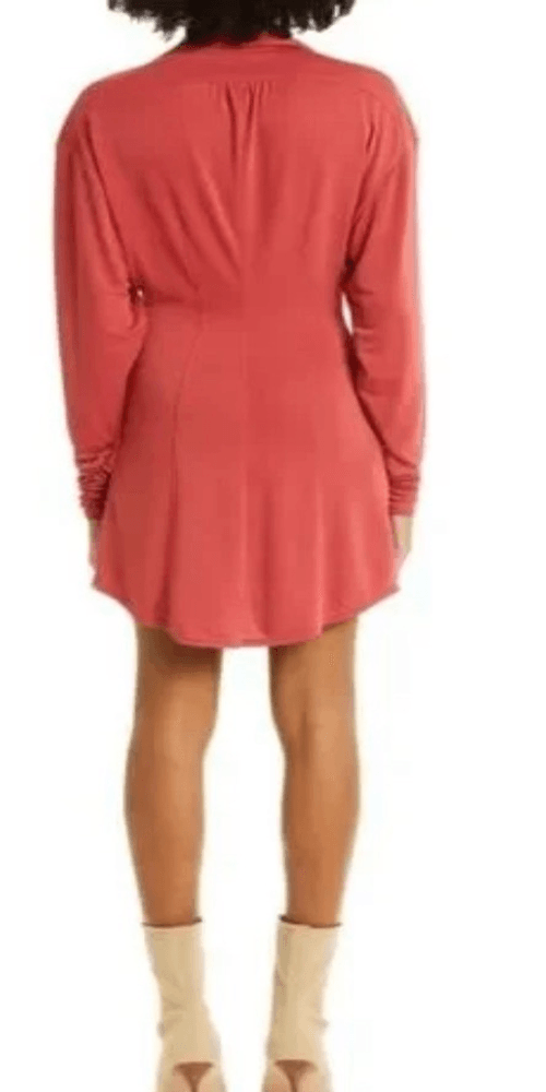 cinq a sept ruched dress Cinq  Sept Women's Tallis Ruched Ruffled Midi-Dress - Crimson Aura
