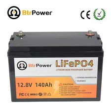12V Solar Battery 140Ah Deep Cycle lithium LiFePO4 batteries Pack for RV System
