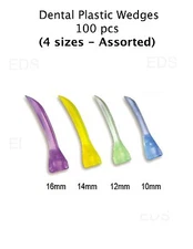  Dental Plastic Wedges   - 100 pcs - (4 sizes - Assorted)