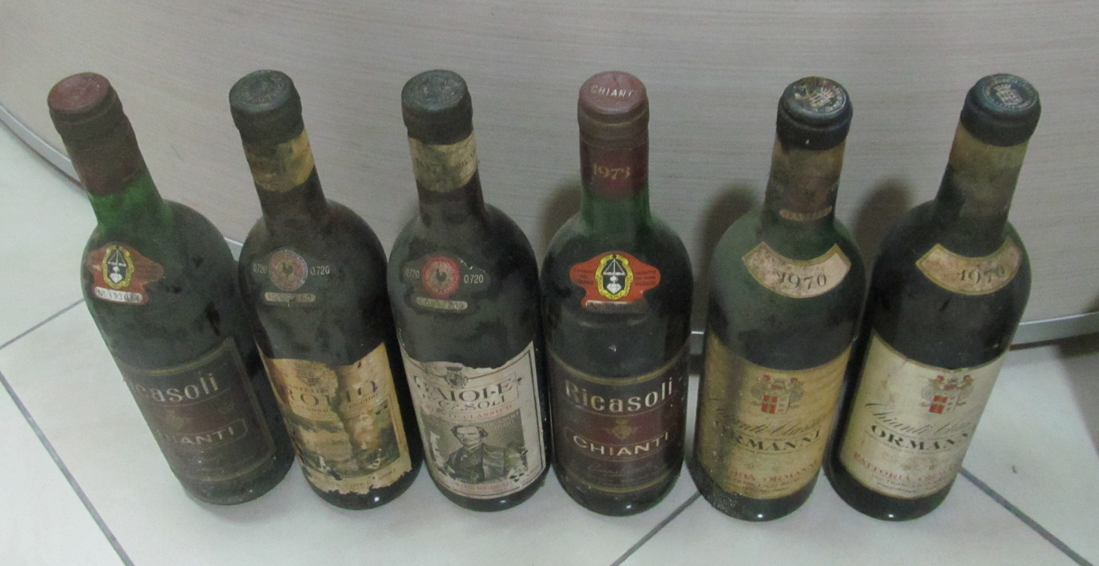 LOTTO 6 BOTTIGLIE VINO VINTAGE D'ANNATA DA COLLEZIONE CHIANTI | eBay