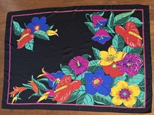 ENRICO COVERI MULTI-COLOR Flowers Floral Print PES Scarf 62"x44" Italy VGC