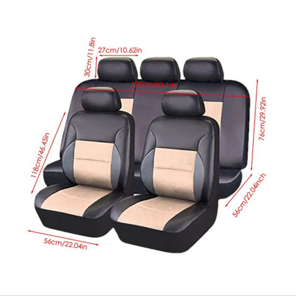 Car Seat Covers Cushion Protector Front Rear Full Set PU Leather