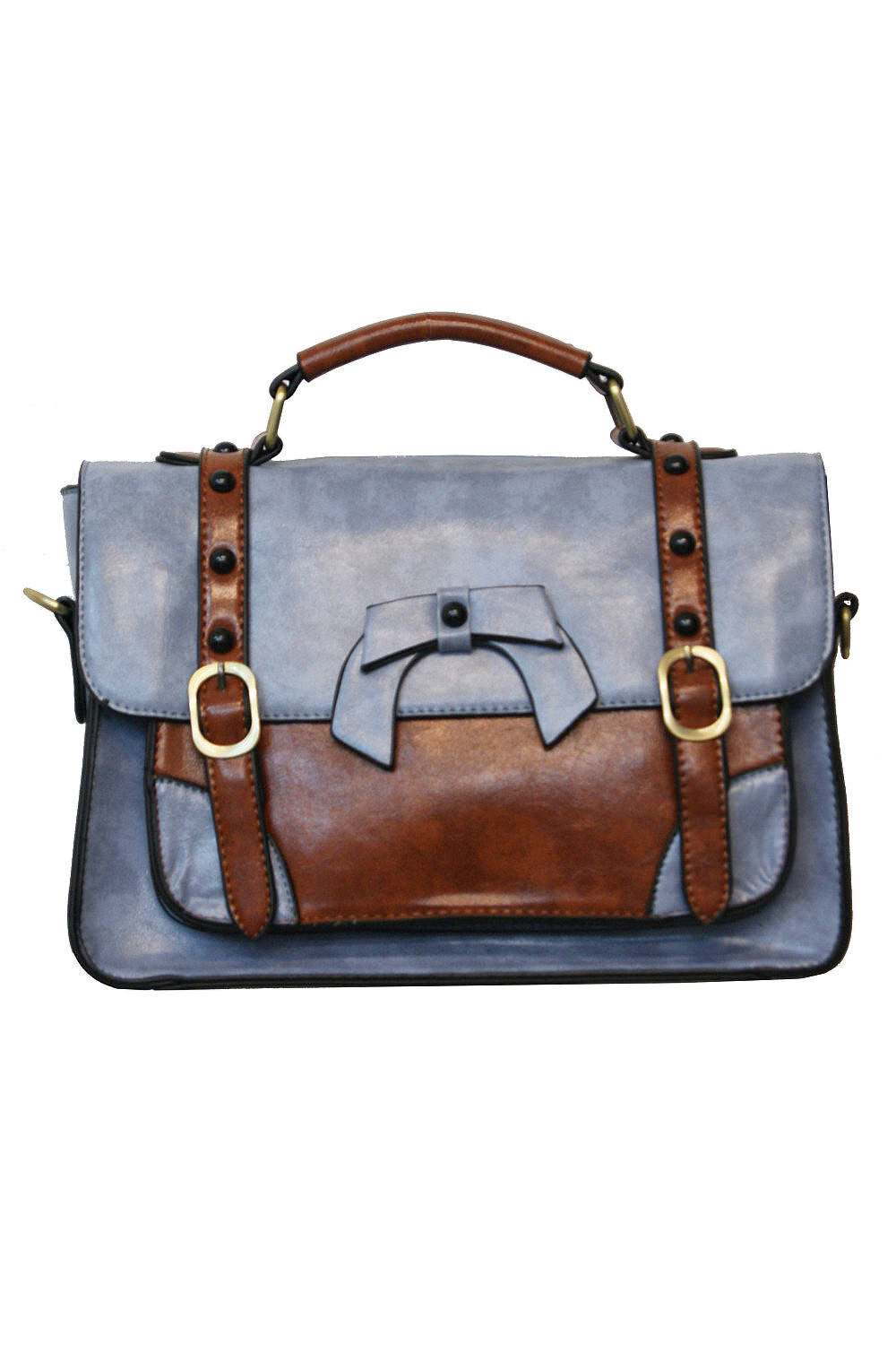 Light Blue Vintage Rockabilly Buckle With Bow Retro Bag Satchel BANNED Apparel