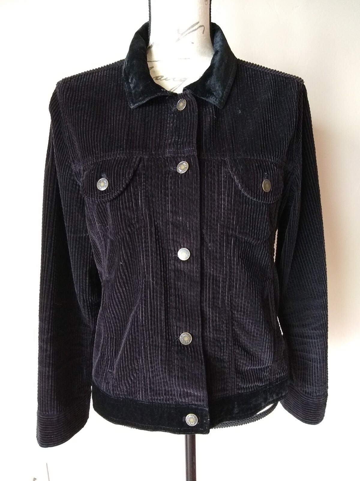 J.JILL Corduroy Jacket Velvet-Collar 