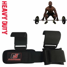 Weightlifting Hooks with Wrist Support, Heavy Duty Steel for Powerlifting, Gym