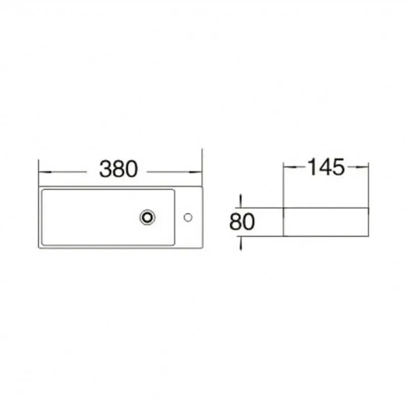 Lave-main Rectangulaire Céramique Noire – Rue Du Bain 431N901 – 38x15 Cm