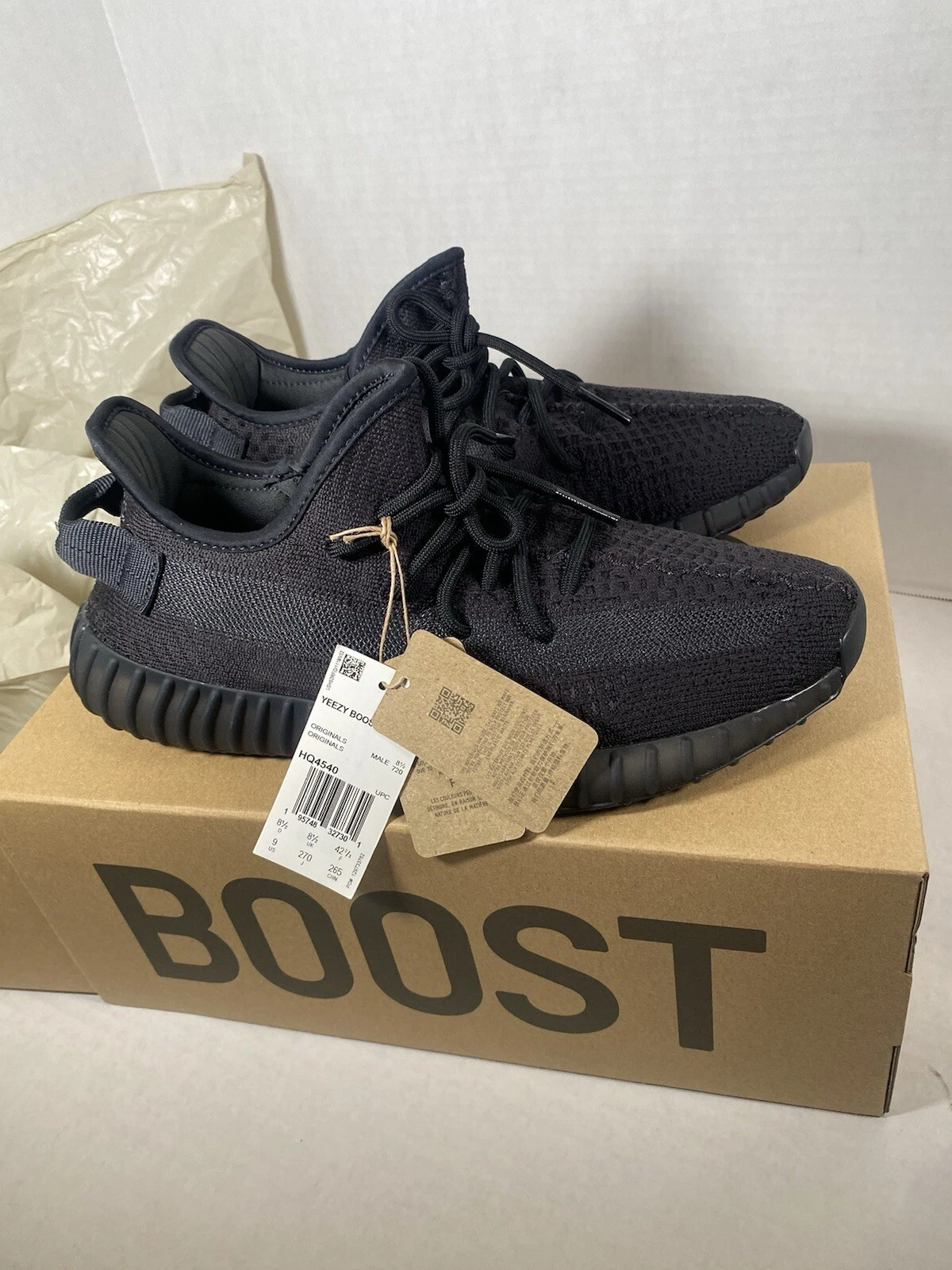 Taglia 9 NUOVISSIME Adidas Yeezy Boost 350 V2 Low Onyx