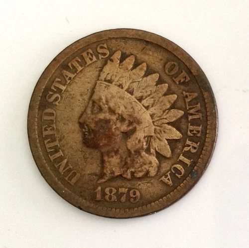 1879 INDIAN HEAD CENT. X/ FINE++  PARTIAL LIBERTY VISIBLE.ODD COLORING BUT  NICE