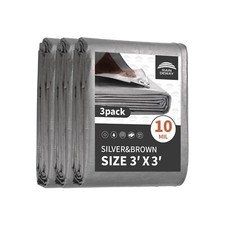 Small Tarps Heavy Duty Waterproof 3x3 Feet 3 Pack , 10Mil Multipurpose Poly ...